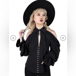 Killstar Devil's Advocate Blouse Black